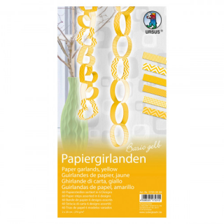 Papiergirlanden Basic gelb
