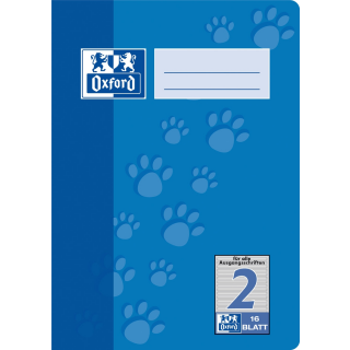 Oxford Heft A5 Lineatur 2, 16 Blatt, 90g/m²