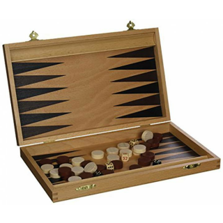 CARL WEIBLE - Backgammon Kassette Buche - Bedruckt 28 X 17 cm