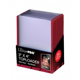 UP - Toploader - 3x4" Red Border (25 Toploader)