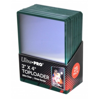 UP - Toploader - 3x4" Green Border (25 Toploader)