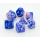 7-Würfel-Set polyedrisch blau-pink