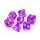 7-Würfel-Set polyedrisch violett transluzent