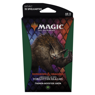Magic: The Gathering Abenteuer in den Forgotten Realms Themen-Booster Grün | 35 Magic-Karten - DE