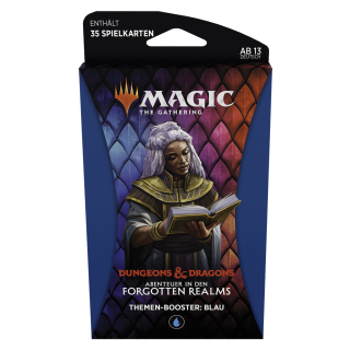 Magic: The Gathering Abenteuer in den Forgotten Realms Themen-Booster Blau | 35 Magic-Karten - DE