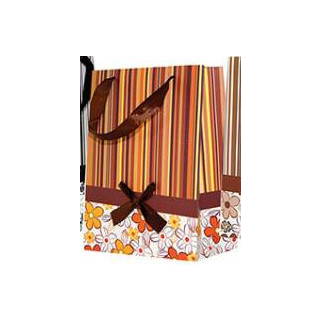 Geschenktasche Streifen Brauntöne