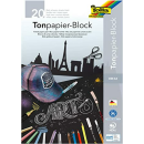 A4 Tonpapier-Block schwarz, 20 Blatt, 130 g/m²