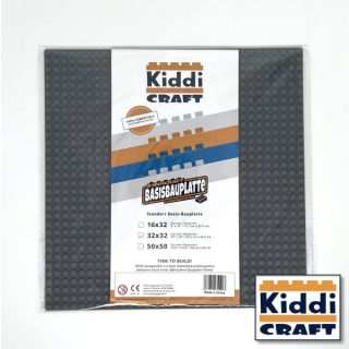 Kiddicraft Baseplate 32 x 32 Noppen (25,5 x 25,5cm) Dunkelgrau