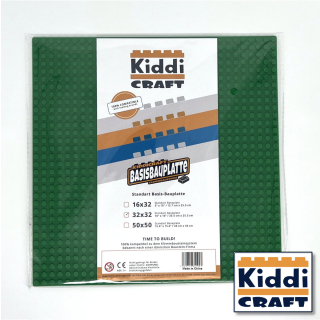 Kiddicraft Baseplate 32 x 32 Noppen (25,5 x 25,5cm) Grün