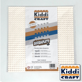 Kiddicraft Baseplate 32 x 32 Noppen (25,5 x 25,5cm) Weiß