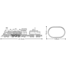 Kazi - Western-Dampflokomotive mit Tender und Schienenkreis