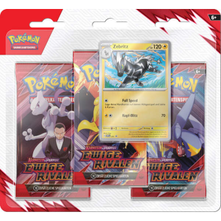 Pokémon - Karmesin & Purpur 10 - Ewige Rivalen - 3-Pack-Blister - Zebritz - deutsch
